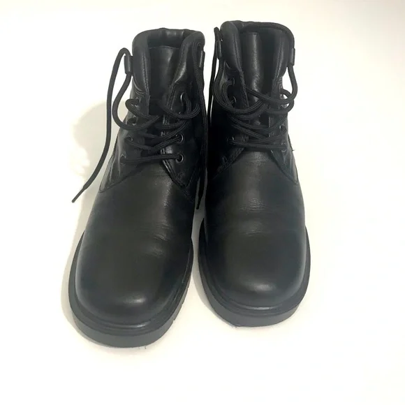 Nicole Black Leather Lace Up Combat Boots “Billie” - Picture 3 of 8